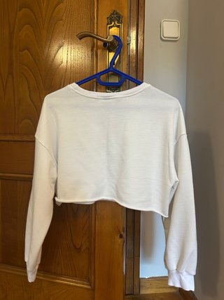 Top blanco manga larga crop