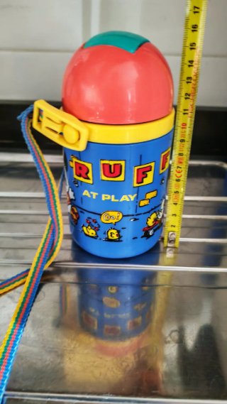 Borraccia bambini vintage plastica con cannuccia