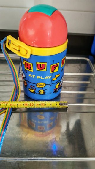 Borraccia bambini vintage plastica con cannuccia