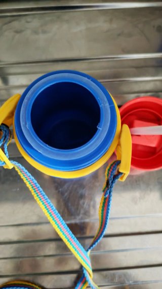 Borraccia bambini vintage plastica con cannuccia