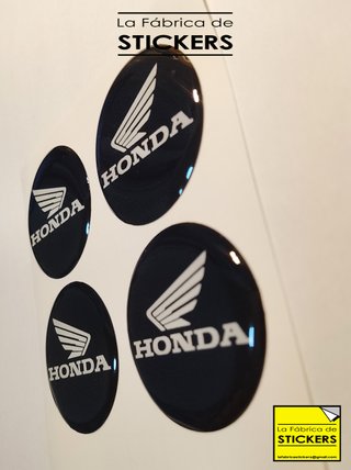 4 Pegatinas HONDA Gota de resina 3cm Rojo/blanco