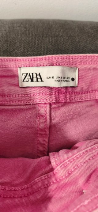 Zara Pantalón mujer acampanado rosa