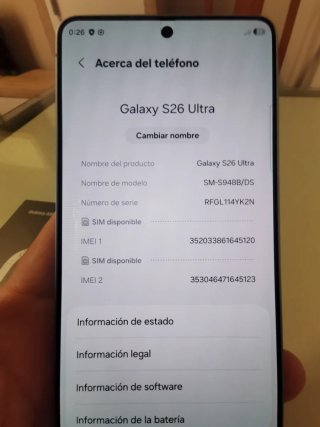 Samsung Galaxy S26Ultra Blanco
