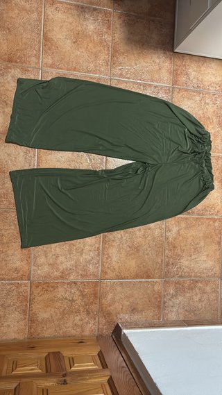 Pantalones anchos verde talla única