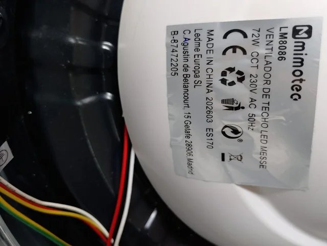 VENTILADOR DE TECHO CON LUZ M MIMOTEC MESSE WHITE