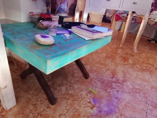 Mesa Bohemia Madera y Piedra