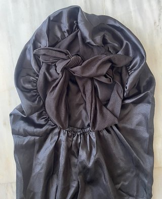 Gorro de Satén largo para Dormir Negro