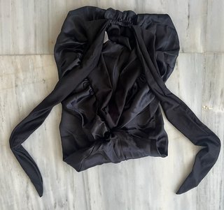 Gorro de Satén largo para Dormir Negro