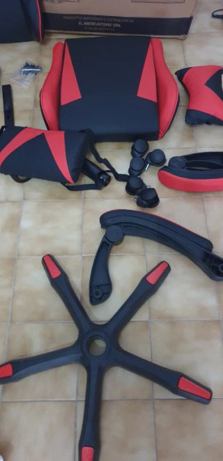 Sedia Gaming HERMANO DE VIDA Rossa e Nera