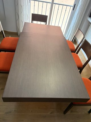 Mesa comedor y 6 sillas madera