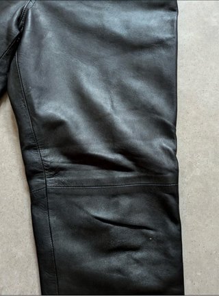 Pantalón Cuero Negro Mujer Talla 42 L Piel 100%