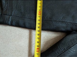 Pantalón Cuero Negro Mujer Talla 42 L Piel 100%