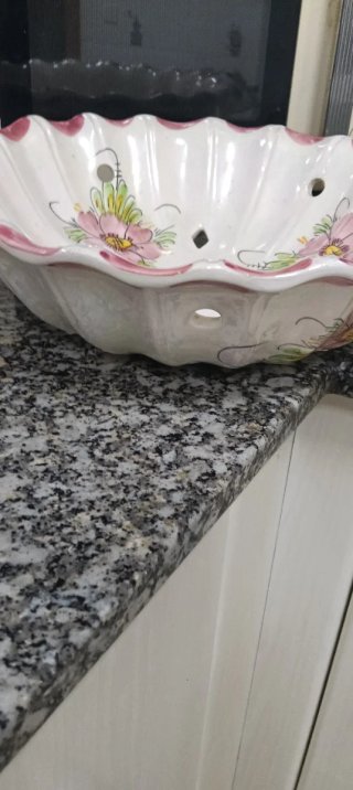 Pantalla de lampara cerámica vintage flores rosas