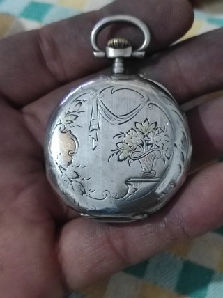 Reloj de bolsillo antiguo plata 42mm