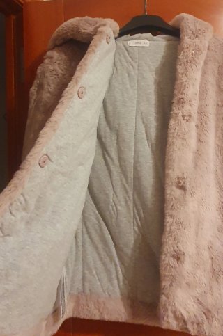 Chaqueta Mango niña rosa peluche