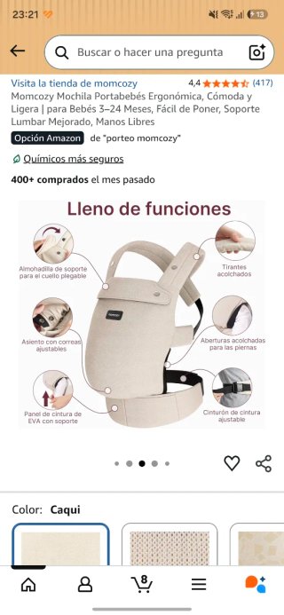 Mochila Portabebés Momcozy