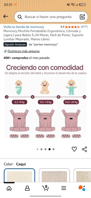 Mochila Portabebés Momcozy