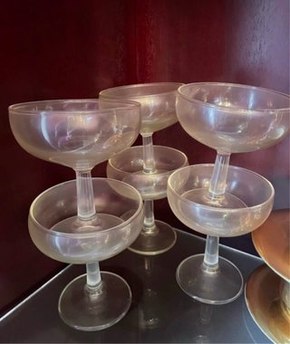 10 copas de champán de cristal