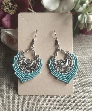 Pendientes Boho Macramé Hechos a Mano + regalo