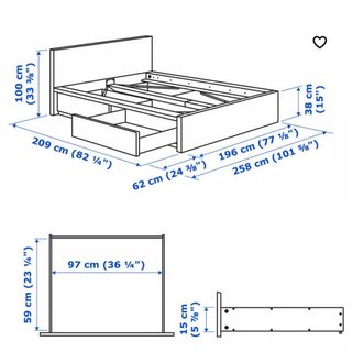 Cama Matrimonio Ikea Blanca con Cajones