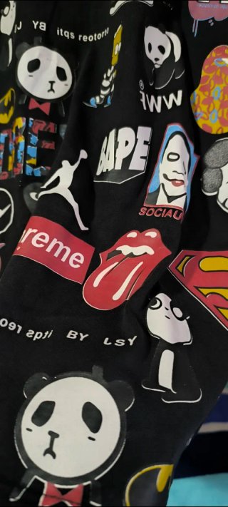 Camiseta Rhude Negra Estampada XXL
