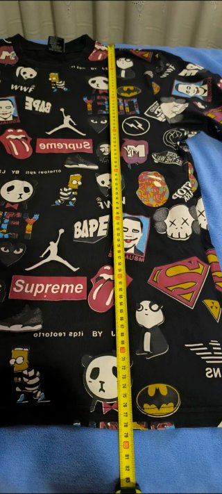 Camiseta Rhude Negra Estampada XXL