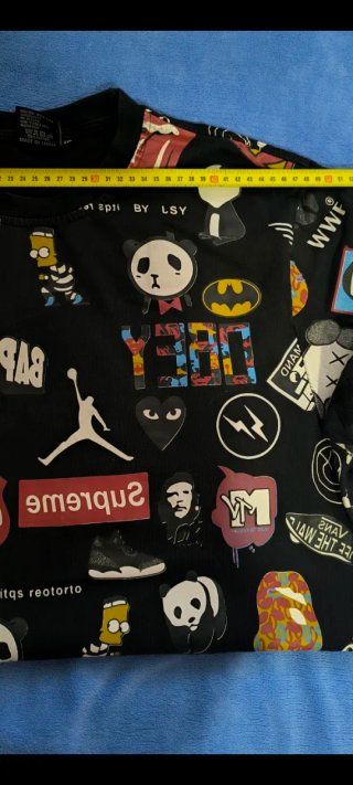 Camiseta Rhude Negra Estampada XXL