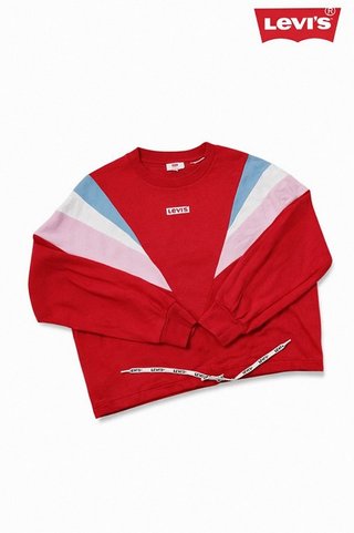 Levi’s Red Cropped Sweatshirt – Color Block...
