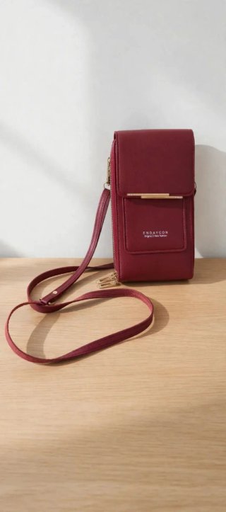 Bolso móvil y cartera rojo