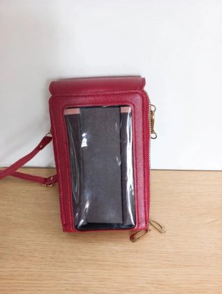 Bolso móvil y cartera rojo