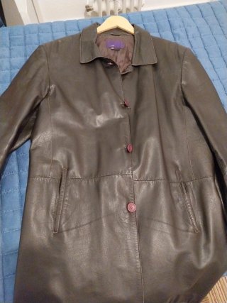 Americana de piel Zara marrón