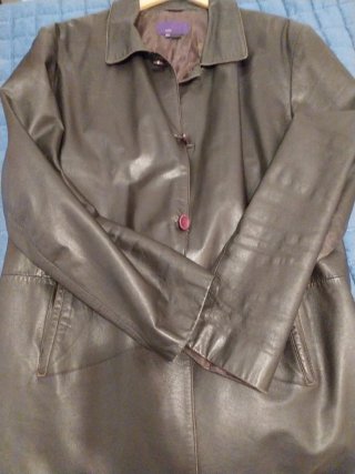 Americana de piel Zara marrón