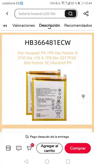 Batería Huawei HB366481ECW Nueva