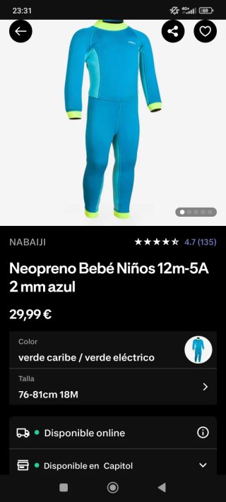 Neopreno Nabaiji 18 meses