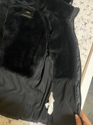Abrigo acolchado Zara negro con forro