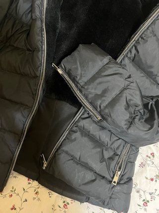 Abrigo acolchado Zara negro con forro