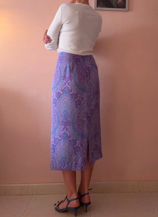Falda midi vintage años 70  "paisley"
