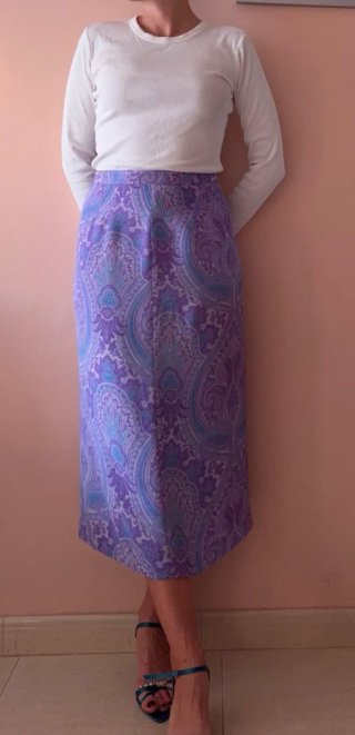 Falda midi vintage años 70  "paisley"