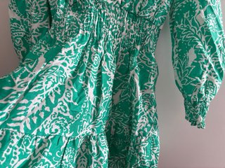 Vestito Zara verde e bianco fantasia