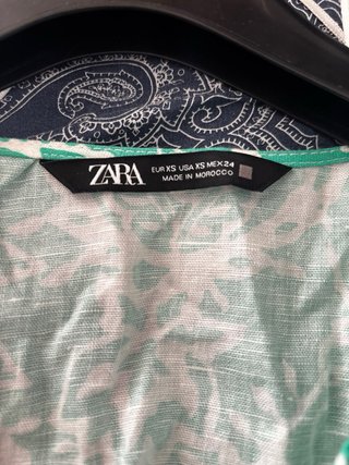 Vestito Zara verde e bianco fantasia