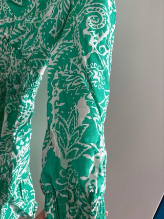 Vestito Zara verde e bianco fantasia