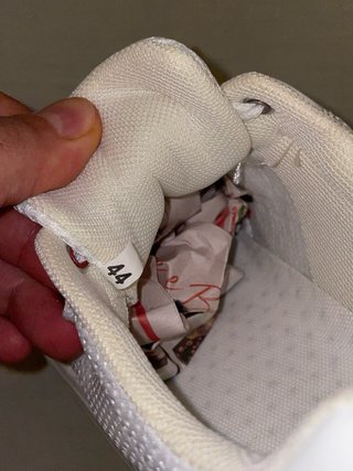Sneakers bianche tela e gomma taglia 44