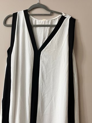Vestido largo Utopya blanco y negrot