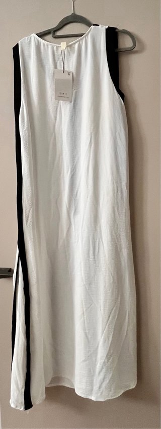 Vestido largo Utopya blanco y negrot