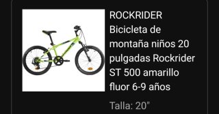 Bicicleta Rockrider ST 500 20 Niños