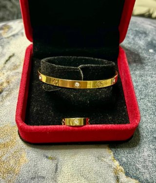 Set Brazalete y Anillo Cartier Trébol Brillante