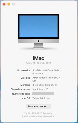 Apple iMac 27” Retina 5K · i5 · 8 GB · SSD 25