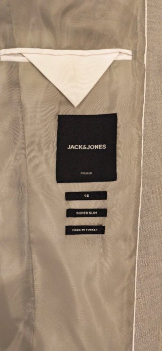 Traje Jack & Jones Talla 48 Gris Hecho a Medida
