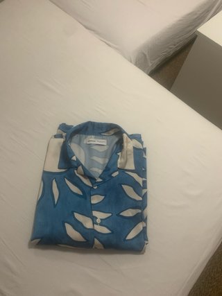 Camisa Estampada Sol Azul Beige