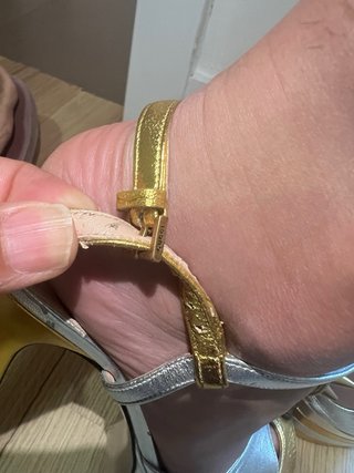 Sandalias Gucci Oro y Plata